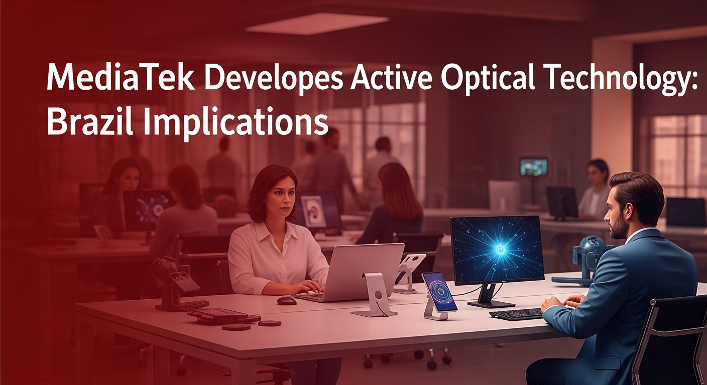 Data center with active optical cables and Brazil cityscape in the background