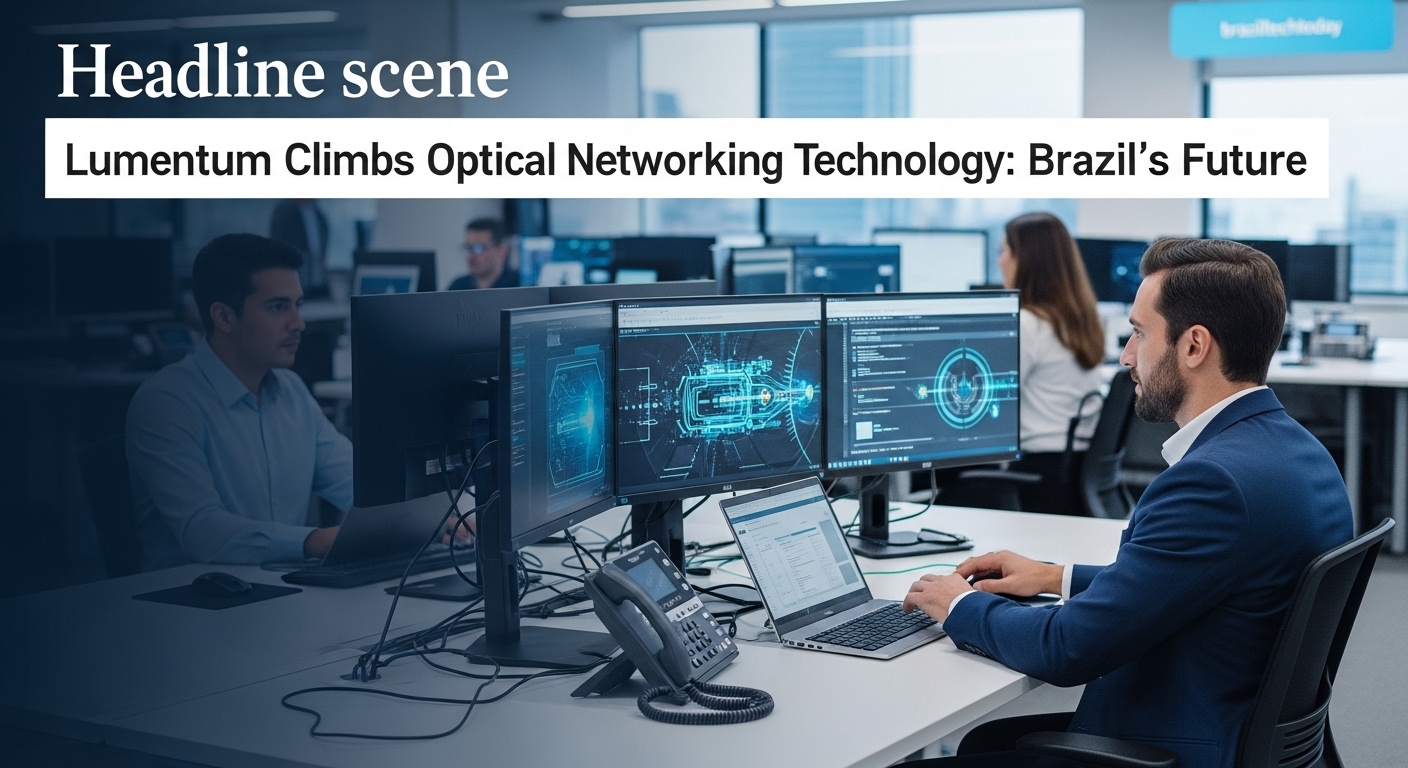 Brazilian engineer assessing Lumentum optical networking technology in a data center