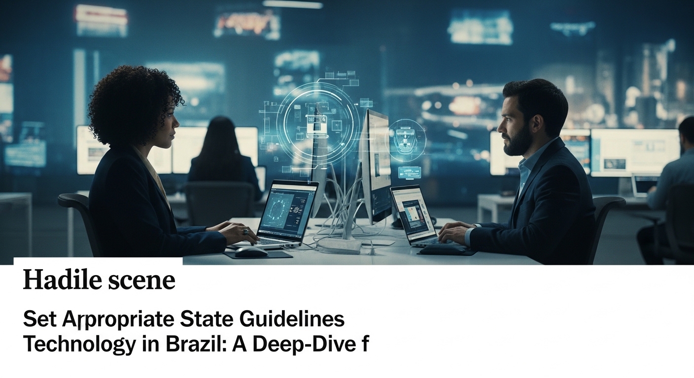 Brazil technology policy and AI governance concept art.